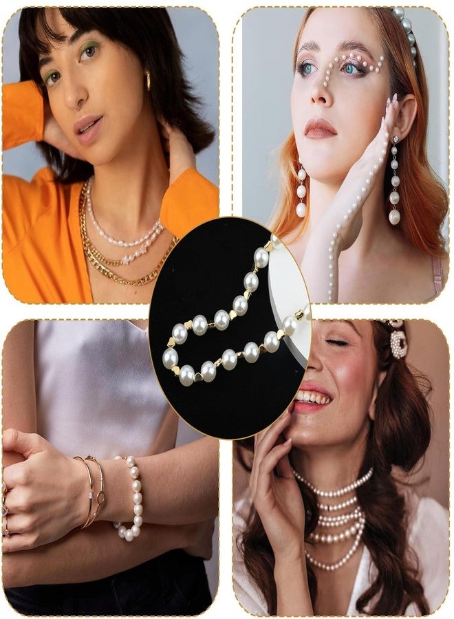Tusmad 720PCS Pearl Beads Jewelry Making Kit - Assorted Sizes Round Pearl Beads, Gold Spacer Beads, Tools & Charms for DIY Crafts, Bracelets, Necklaces & Earrings (Bracelet Making Kit JS-09) - Image 5